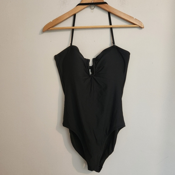 J.Crew Bandeau One-Piece Swimsuit - Black - 10 - Like New! Halter Or Strapless - Picture 4 of 7